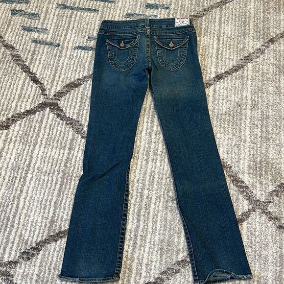 True Religion Blue Low Wasted Straight Leg Jeans Size 32 - Picture 4 of 5